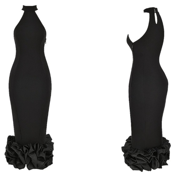 House of CB 'Juniper' Black Peplum‎ Midi NWT size XS - Picture 7 of 8